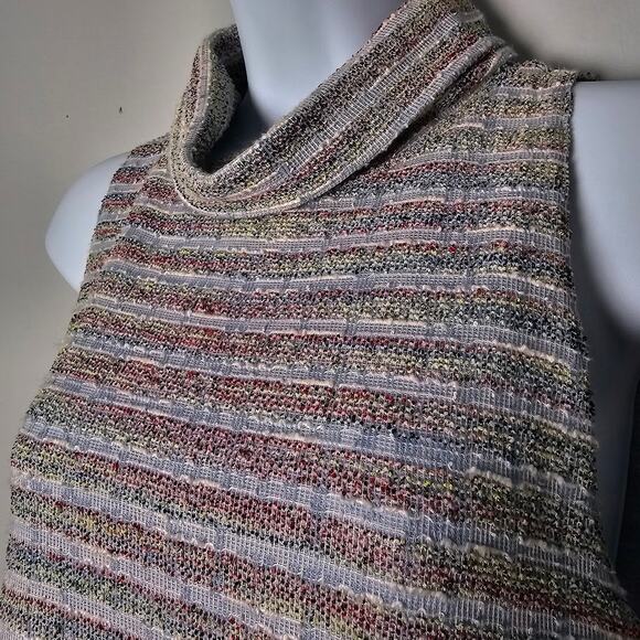 Akemi + Kin Sleeveless Cowl Neck Pocket Dress S Striped Knit Cozy Cottagecore - Picture 3 of 13